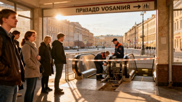 На «Площади Восстания» временно ограничили выход на Невский проспект На «Площади Восстания» временно ограничили выход на Невский проспект